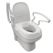 Siège De Toilette Surélevé À Cuvette Ronde ou Standard Et Accoudoirs Rabattables en Position Vers L'arrière