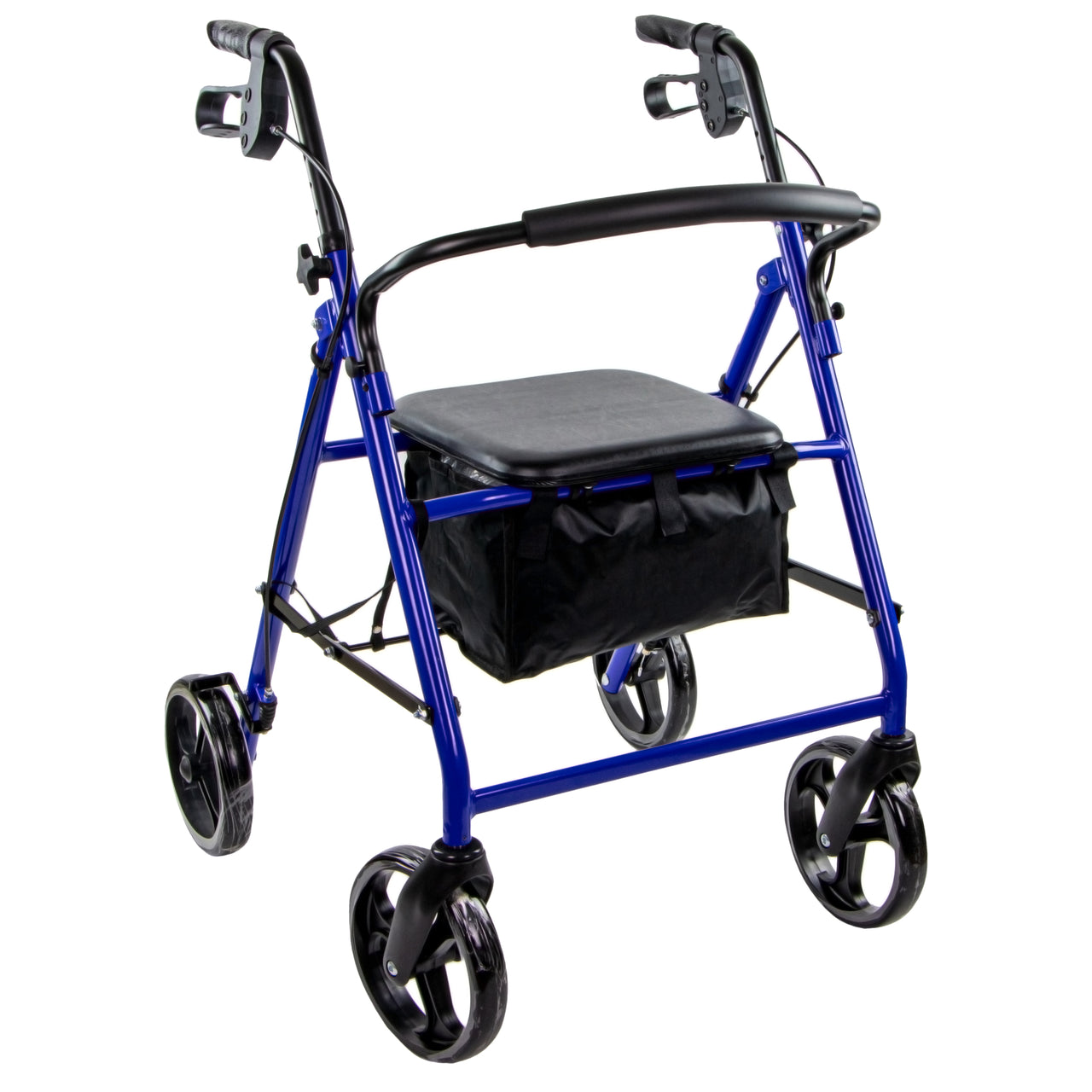 Ambulateur Pour Personnes Âgées En Bleu Prix Abordable Vue Globale Avant Et Côté