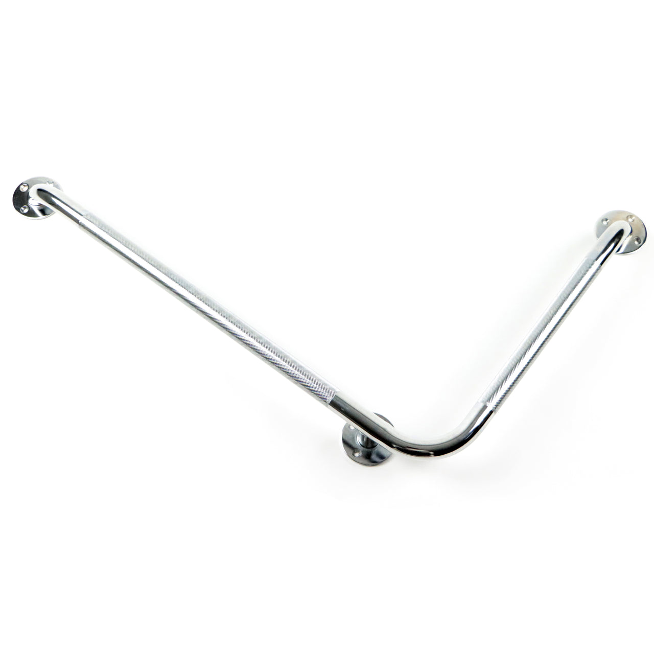 Barre D'appui Pour Salle De Bain Courbée En L De 32x16 Pouce Vue Côté Droit Installée En Position V