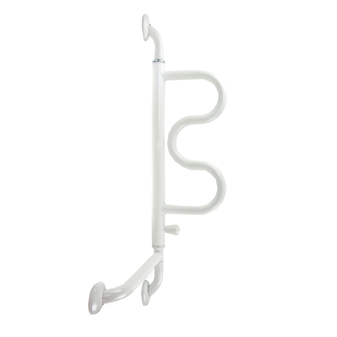 Barre D'appui Pour Baignoire Ou Douche Avec Poignée En Forme De M Large Et Pivotante Couleur Blanche