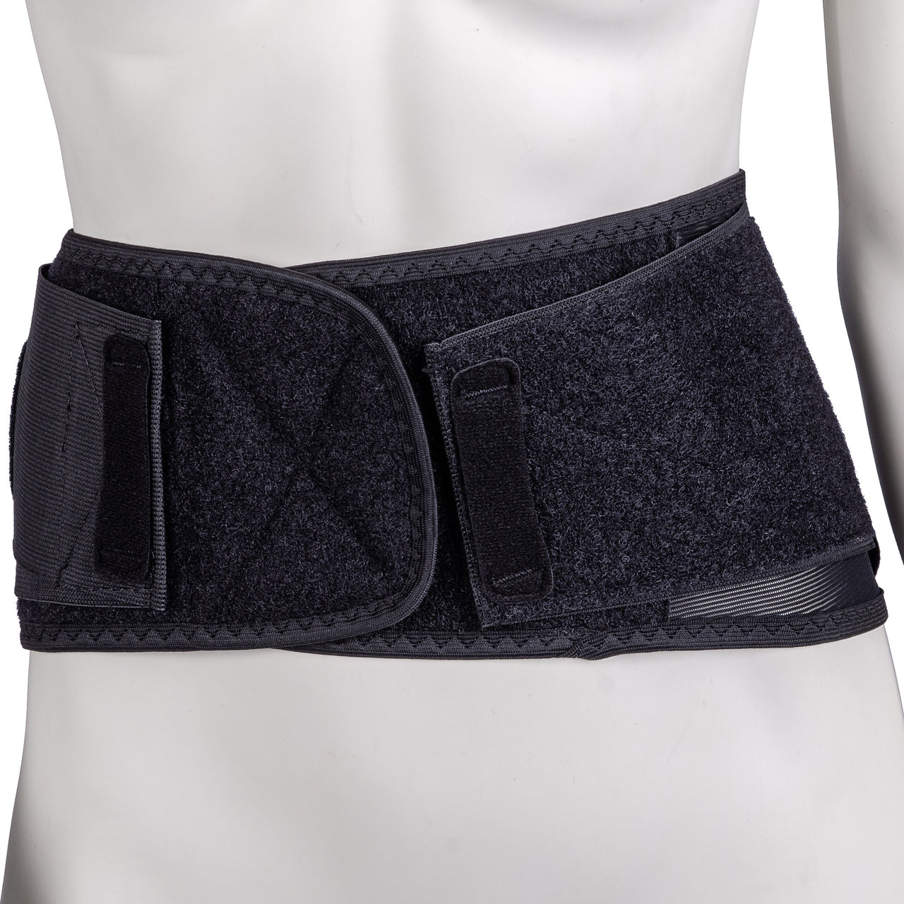 Ceinture Dorsale Pour Douleurs Lombaires Pneumatique Noire Vue De L'ouverture Frontale Ajustable