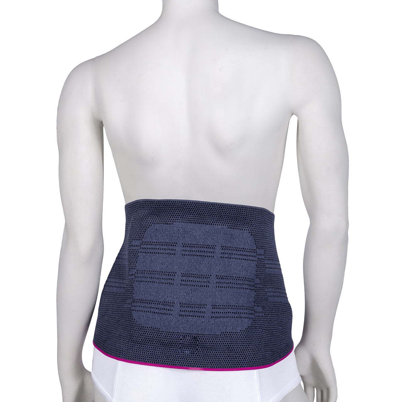 Ceinture Lombaire Pour Femme De Compression Élastique Grise Vue De Derrière
