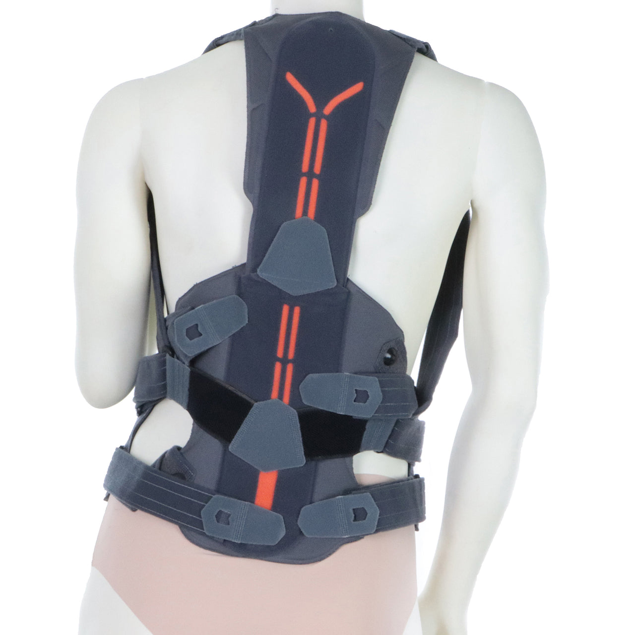 Ceinture Pour Le Dos Courbé Après Ostéoporose Style Corset Porté Par Une Femme Vue Proche Derrière