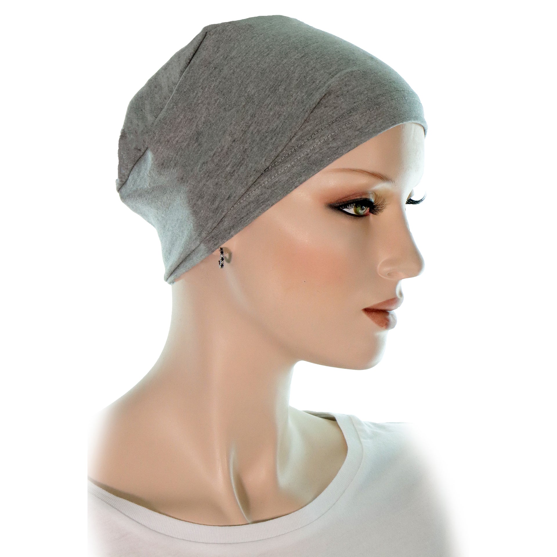 Chapeau Cancer Pour Femme Et Homme Style Bonnet Gris Élastique Stretchycap