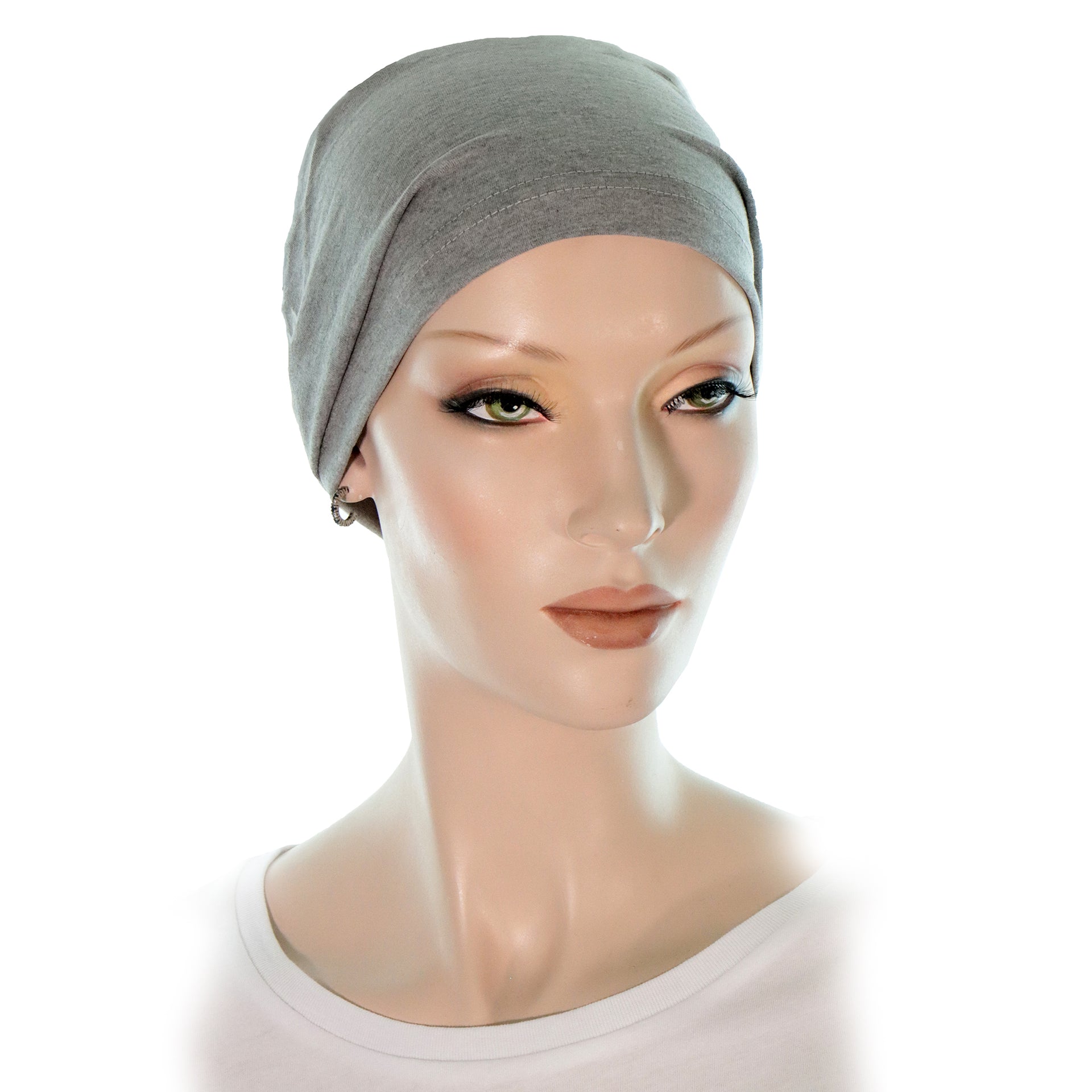 Chapeau Cancer Style Bonnet Élastique Gris Pour Femme Ou Homme Stretchycap Devant