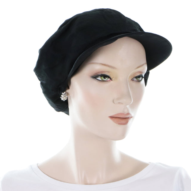 Casquette Newsboy Pour Femme En Tweed Velours Côtelé Chenille - Couvre-chef Chimio, Taupe, Taille M