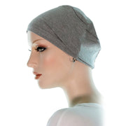 Chapeau Pour Cancer Style Bonnet Gris Stretchycap Côté Gauche