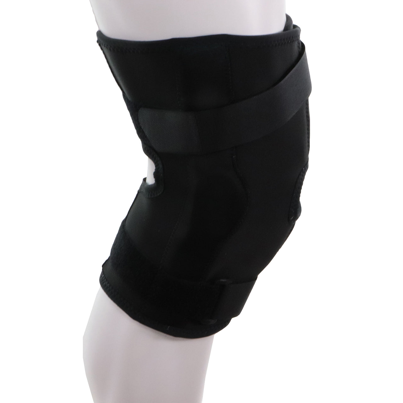 Genouillère Articulée Ligamentaire Ouvrable Facile À Porter Couleur  Noire Vue De Côté Des Tiges Rigides