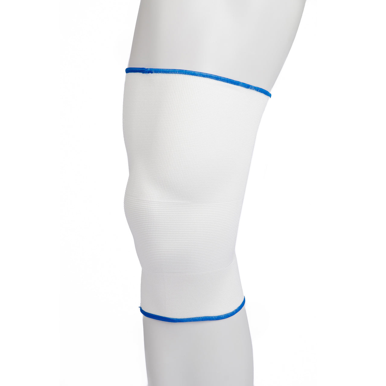 Genouillère Élastique Discrète Et Simple Blanche Avec Rebords Bleus