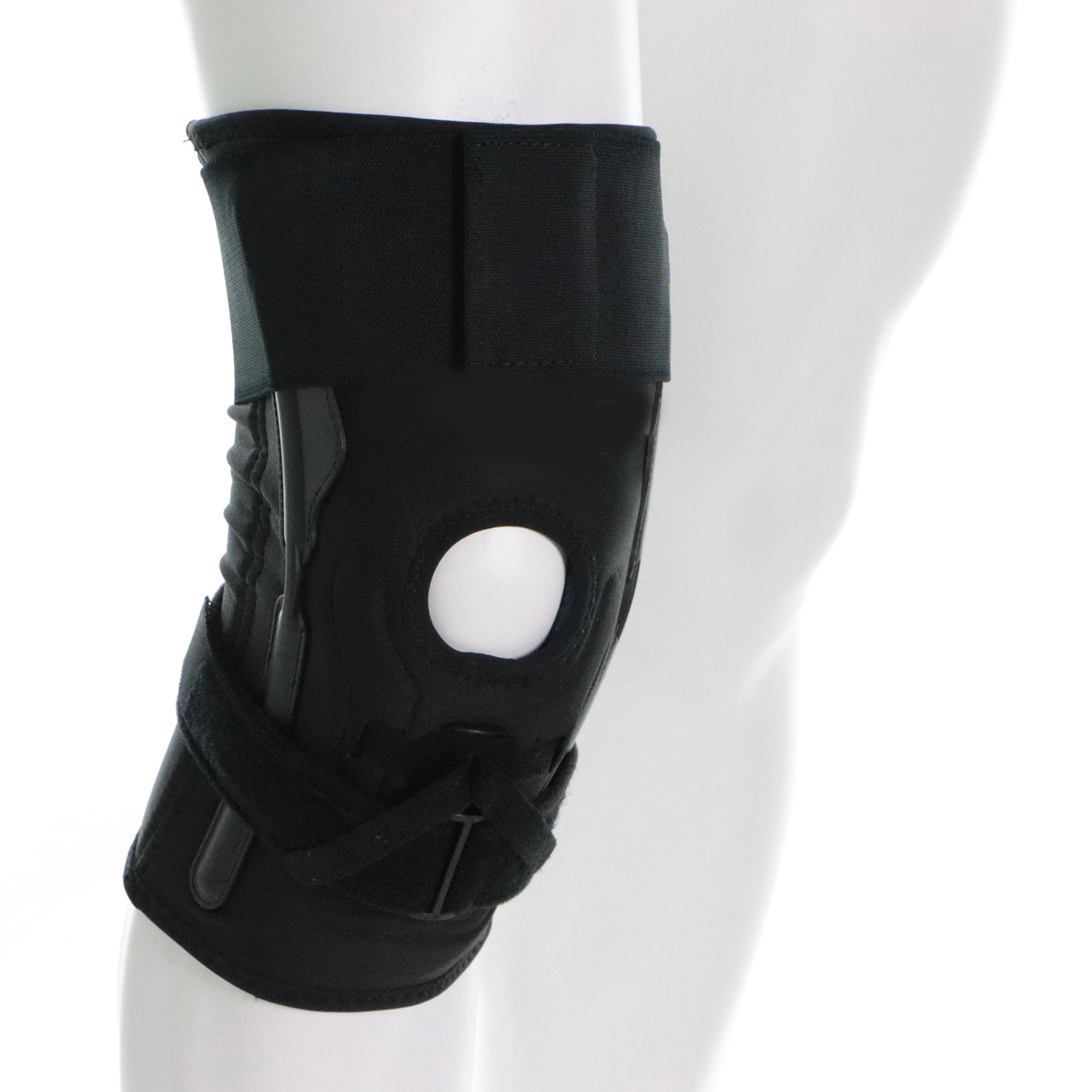 Genouillère Pour Instabilité De La Rotule Souple Respirable Noire Ajustable