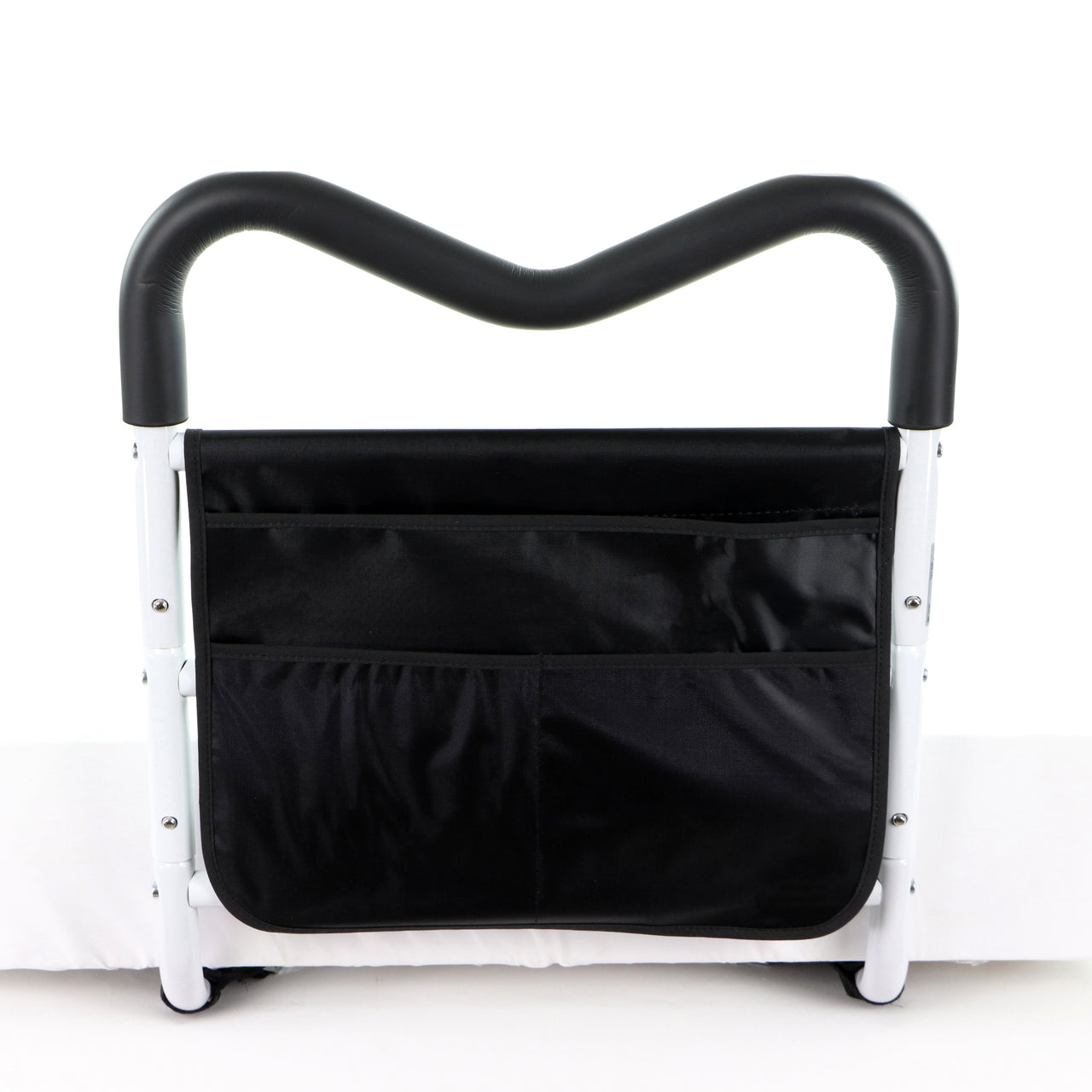 M-Raill Barrière De Lit Pour Adulte Vue Complète Avec Panier De Rangement