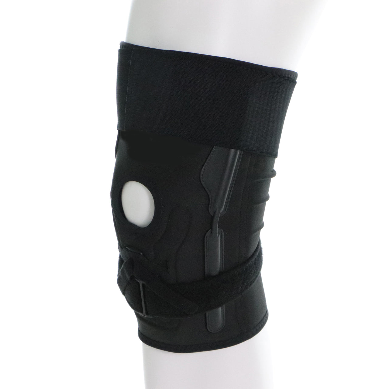 Orthese Genou Rotulienne À Tiges De Maintien Flexibles Avec Support Pour Rotule Ajustable Vue Intérieur Du Genou