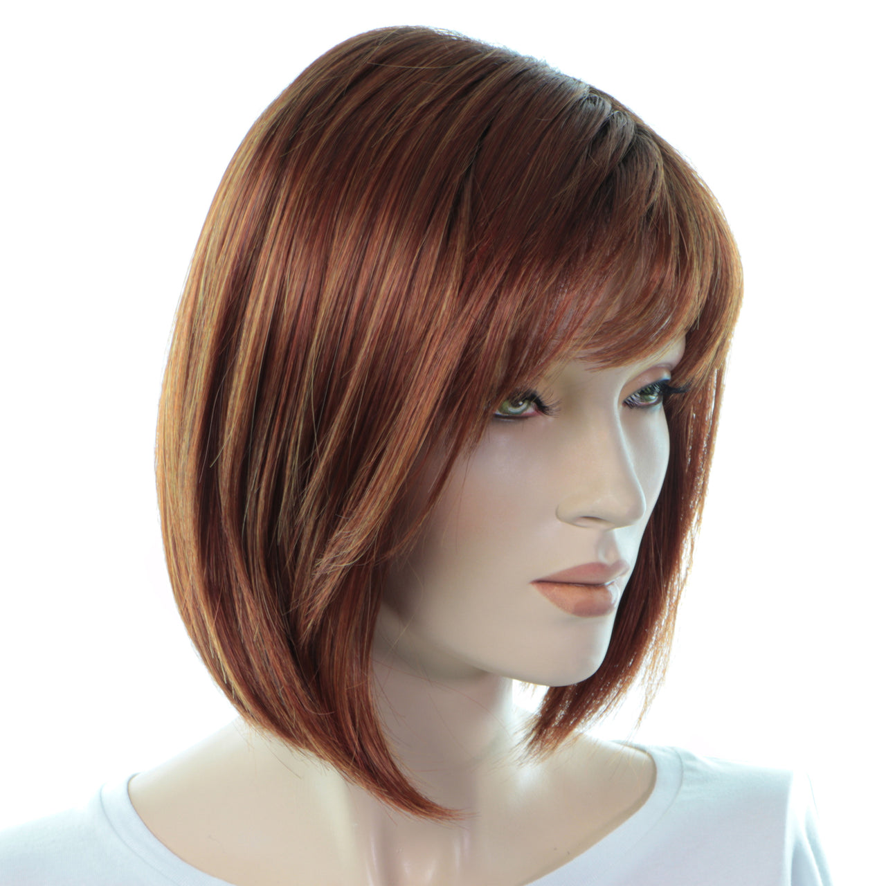 Perruque Rousse Avec Mèches Bob Scorpio Vue Droite Position 1