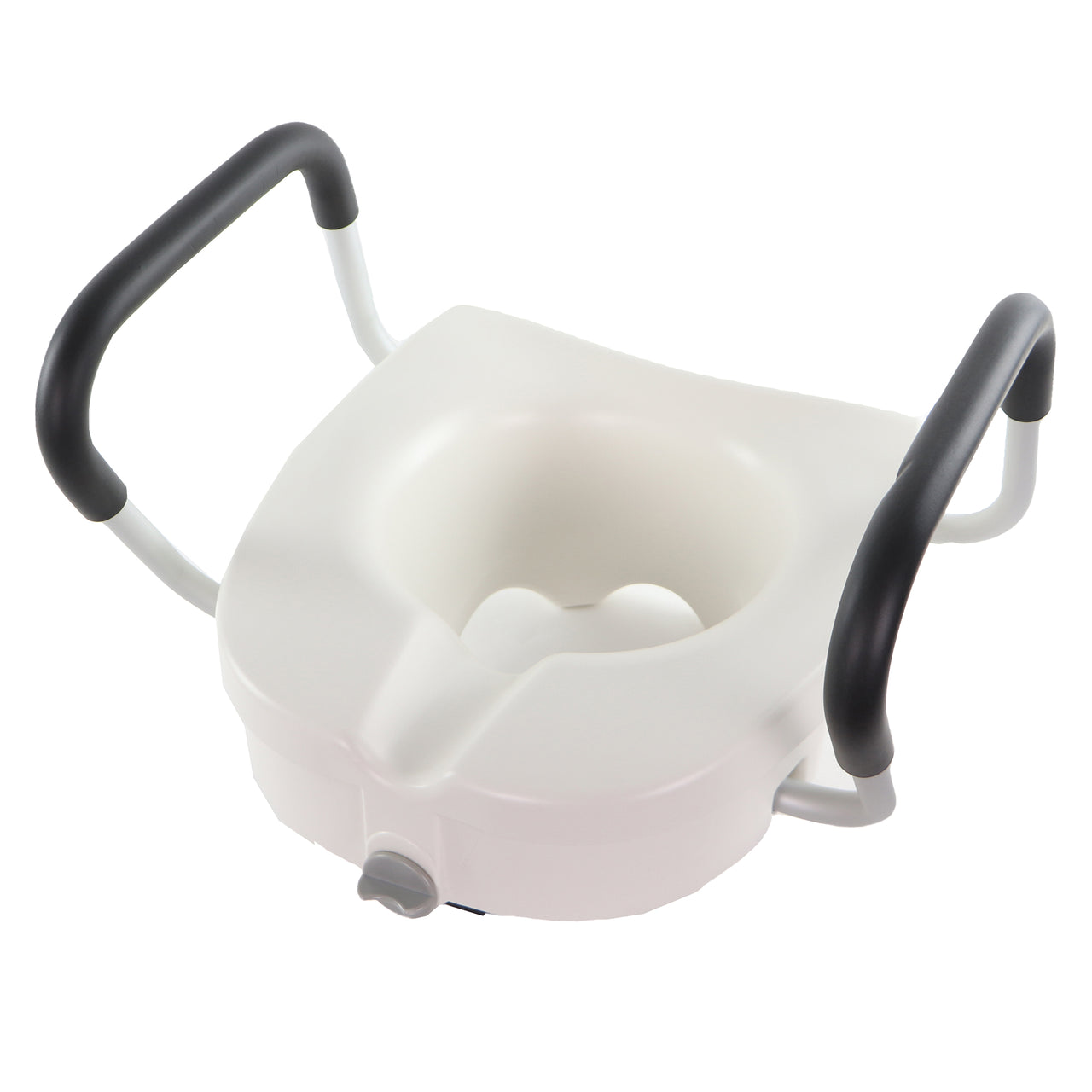 Siège De Toilette Surélevé Cuvette Standard Avec Accoudoirs Coussinés Détachables Invacare Vue De Dessus