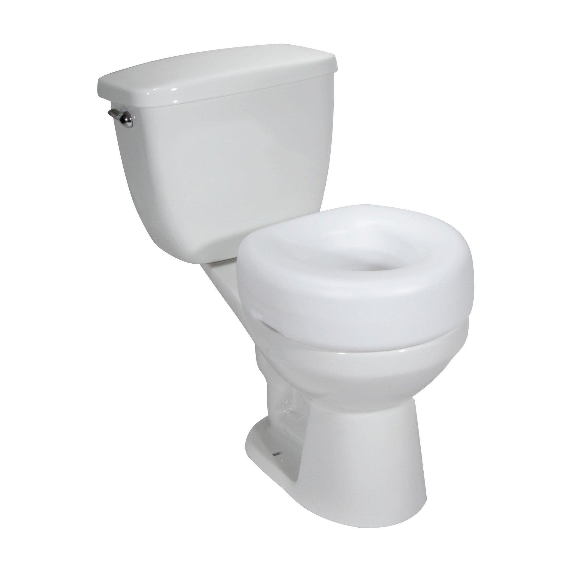 Siège Rehausseur De Toilette Simple Sans Accoudoirs Positioné Sur Une Toilette