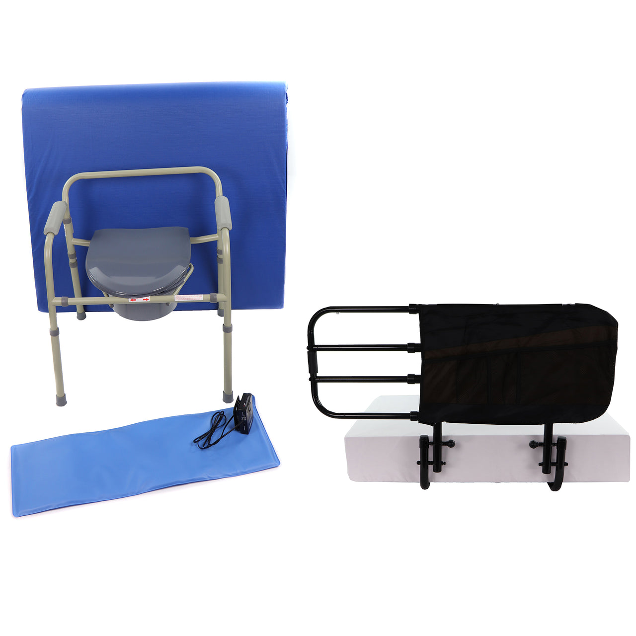 Trousse Économique Pour Prévenir Les Chutes: Barre De Lit, Alarme De Lit, Tapis Matelassé, Chaise D'aisance